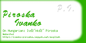 piroska ivanko business card